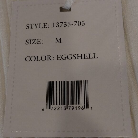 Sioni Milano Ribbed Lace Long Sleeve Mockneck Top Eggshell Size M NWT - Picture 10 of 12